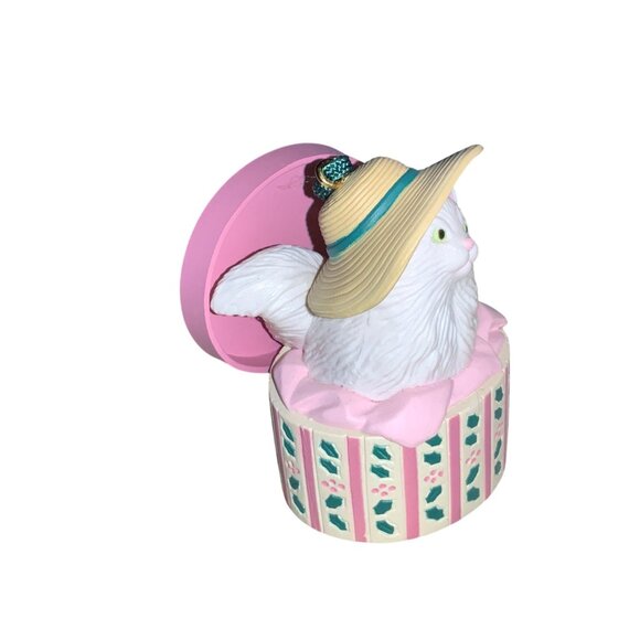 Avon Christmas Dress-up Ornament Kitty Cat in Hat Box - Picture 4 of 11